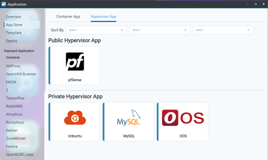 Hypervisor App 列表介面