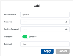 Auth Connect 新增帳號密碼對話方塊