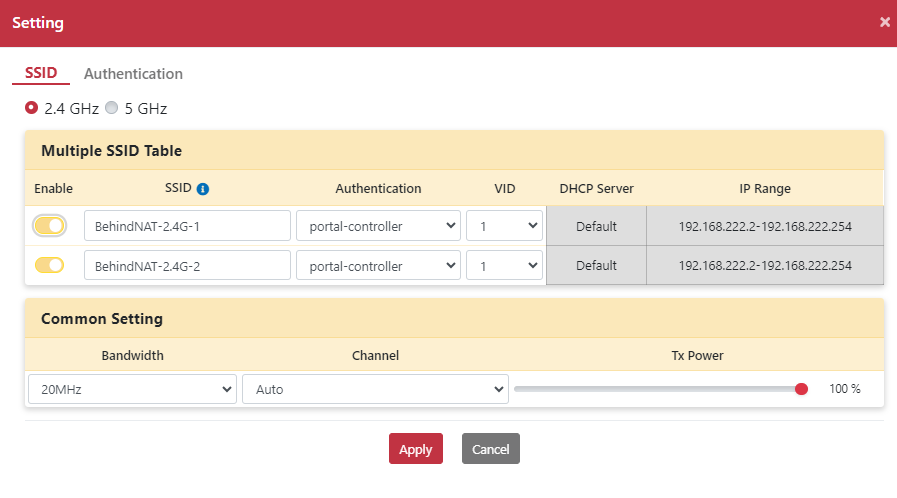 SSID 綁定 Portal 驗證設定