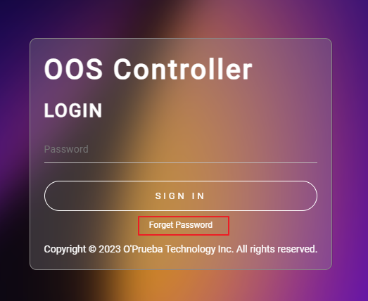 Forget password button in OOS Controller