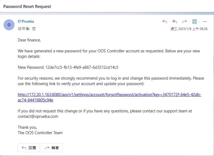 OOS Controller password-reset email