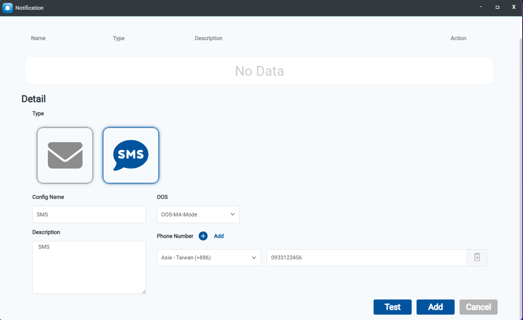 Create SMS contact list dialog