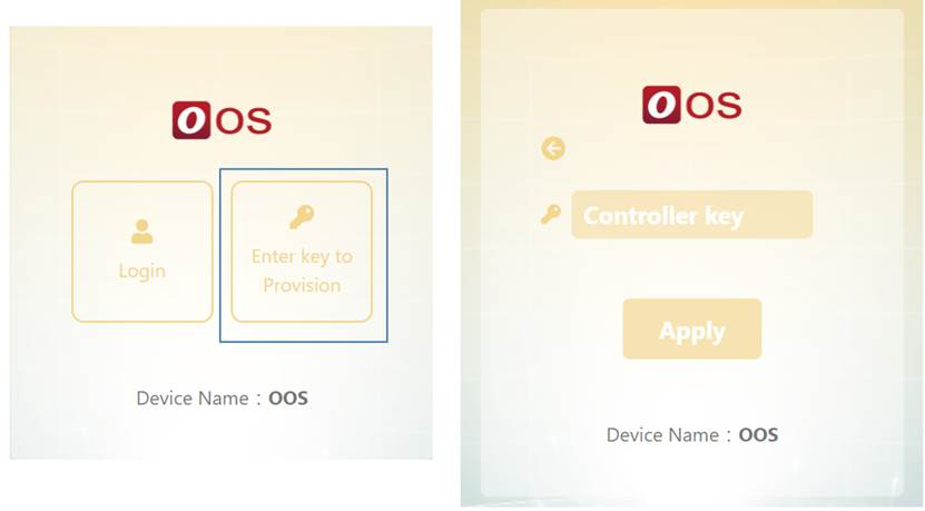 Pasting the Controller Key on the OOS sign-in page