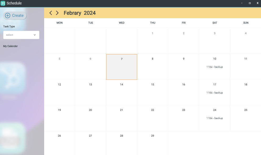 New backup schedule configuration form