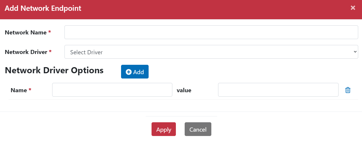 Add Network Endpoint setup page