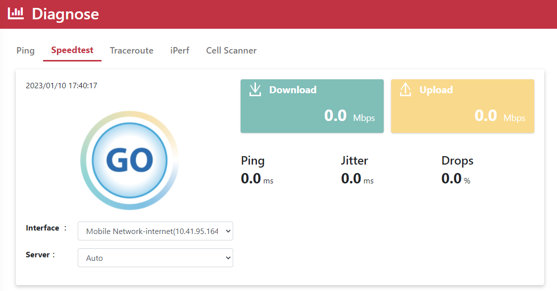 Speedtest page