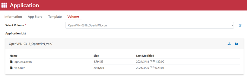 上傳 OpenVPN 設定檔至 Volume