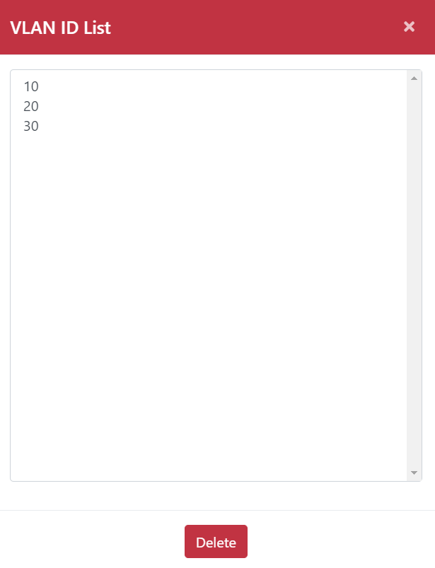 Add VLAN ID Settings Interface