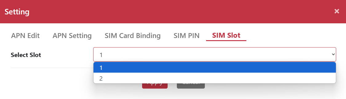 SIM 卡插槽選擇介面