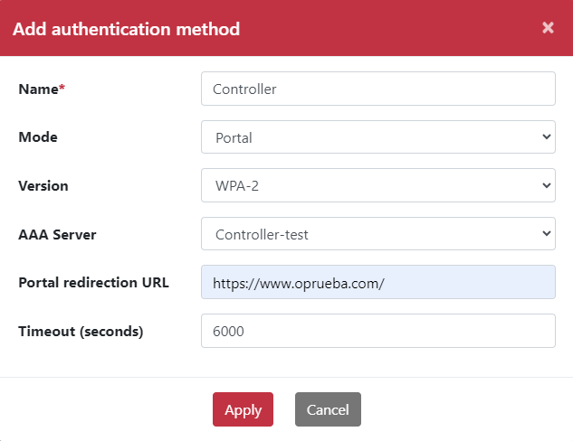 Portal mode authentication settings with OOS Controller