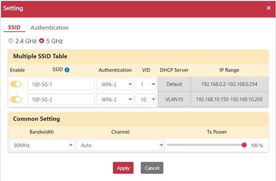 Wi-Fi SSID setup interface
