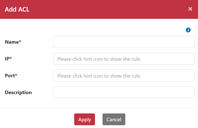 Add ACL Rule dialog box