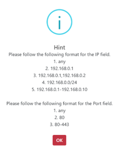 防火牆規則新增彈出視窗 - 動作與通訊協定設定