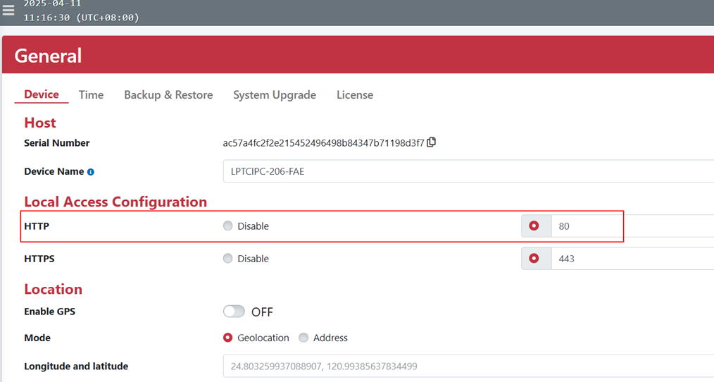 Change the HTTP port