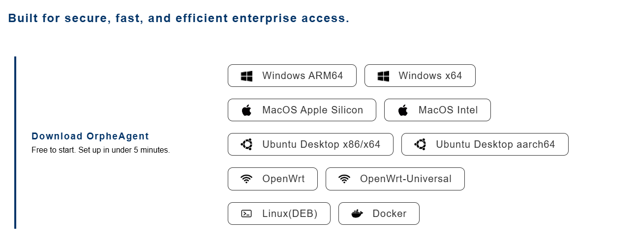 Application download page
