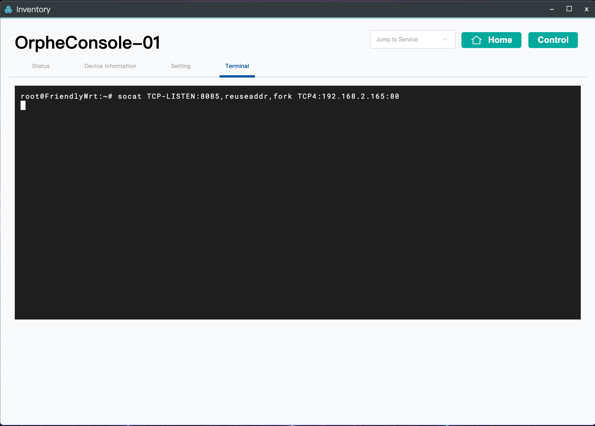Configure port forwarding with socat