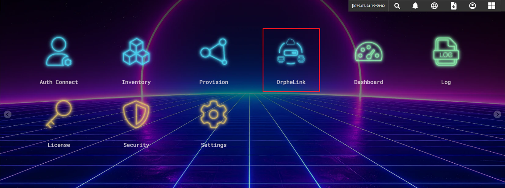 OrpheLink icon to set links