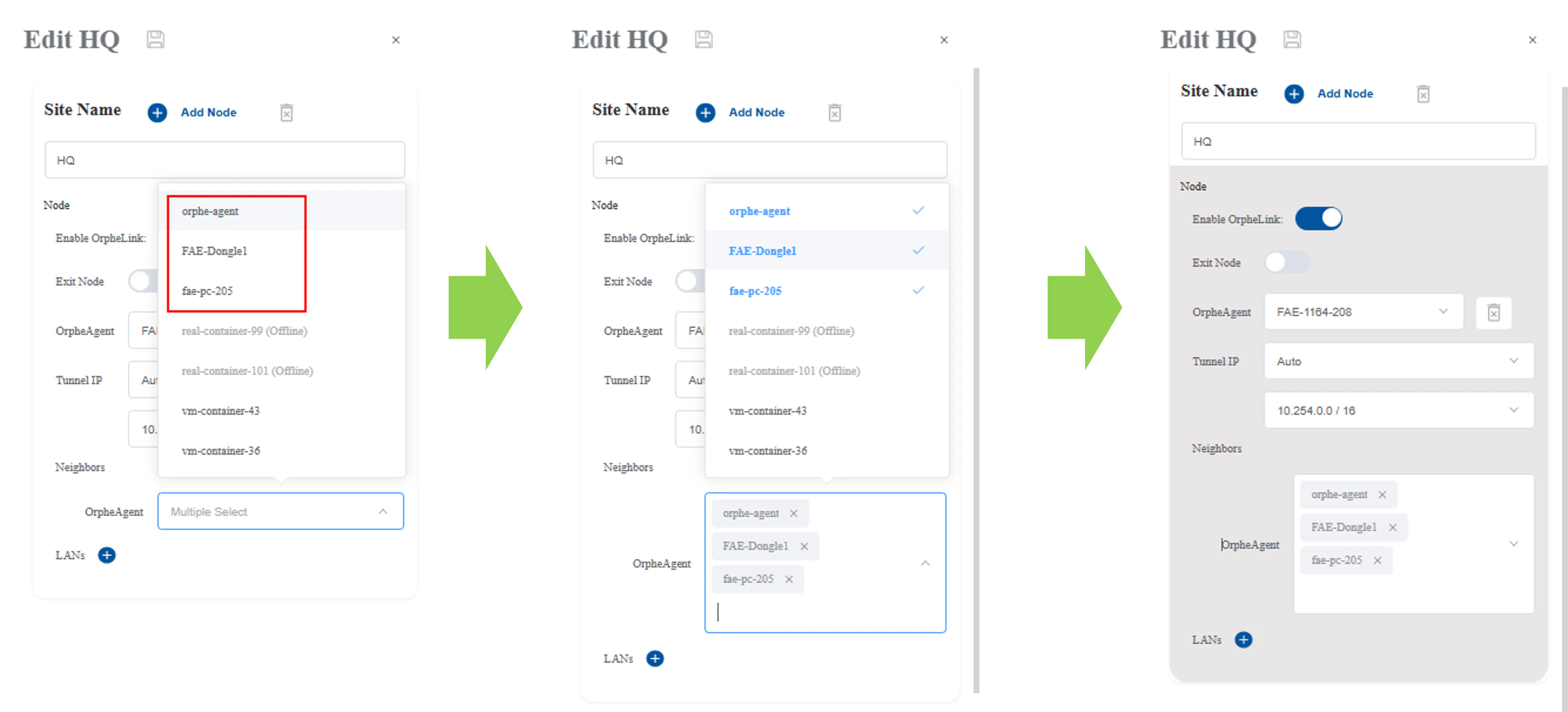 Add neighbors for the node